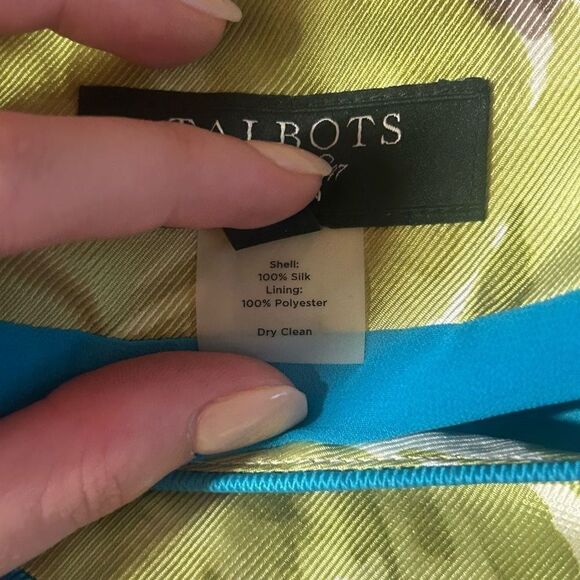 Talbots Green Floral Silk Skirt 18W - Picture 4 of 5
